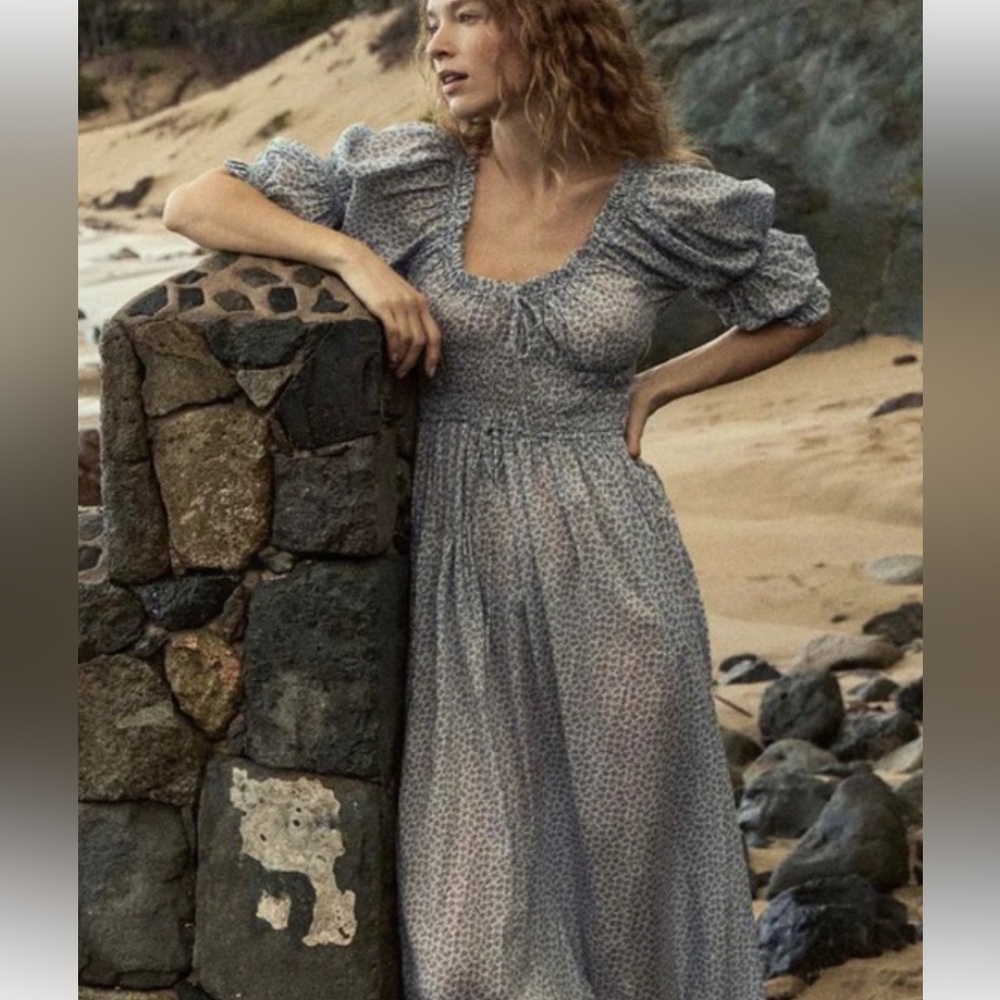 Doen Ischia dress baby blue flowers - NWT size XS